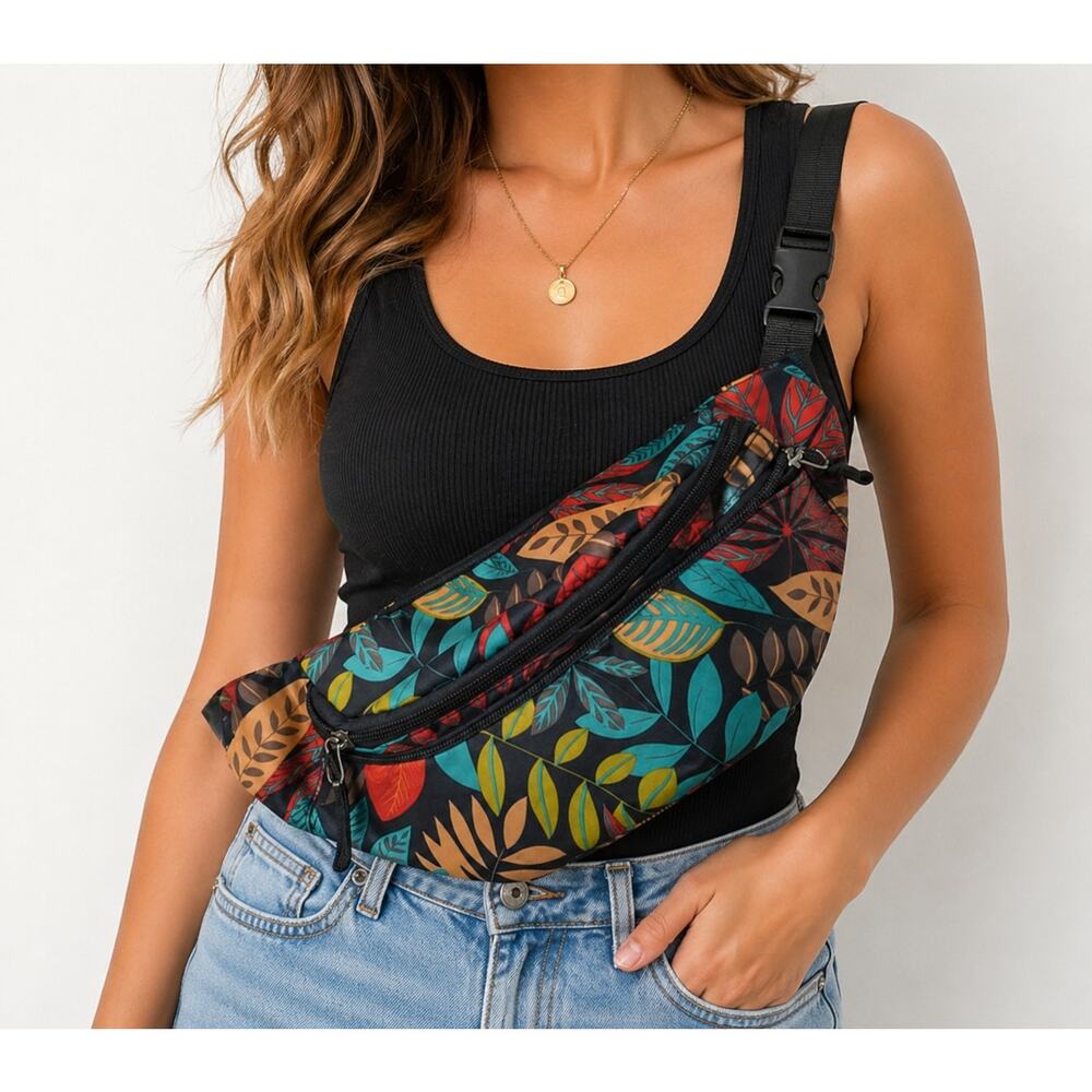 Hadley Wren Floral Belt Bag Crossbody Fanny Pack Adjustable Strap Light Travel
